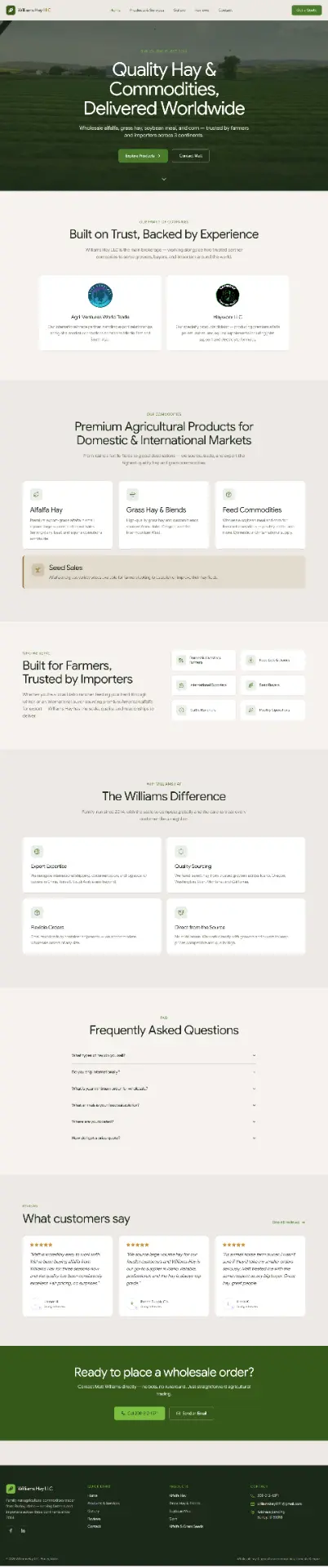 Williams Hay LLC website screenshot